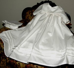 Colonial Heirloom Handmade Cotton Christening Baptism Gown Preemie Under 7lbs