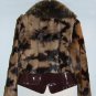 Brown Kid Lamb Fur Coat With Fox Collar