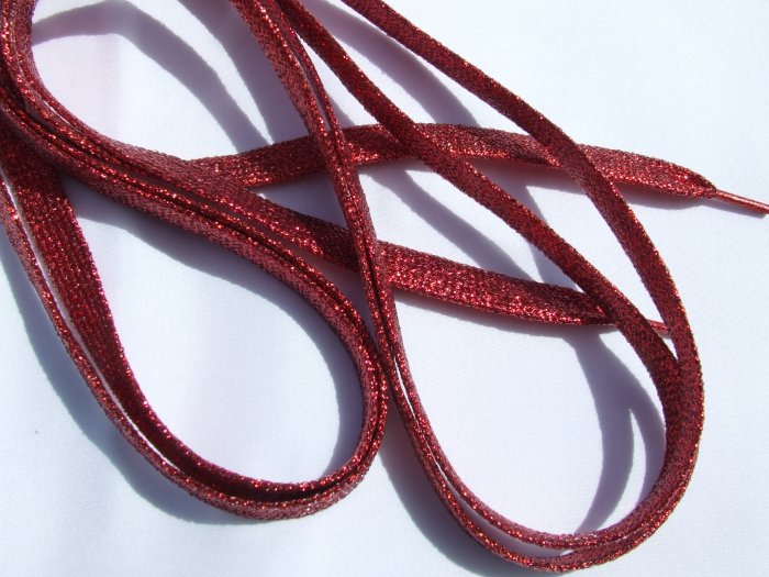 Red Glitter Shoelaces 43" (43 inch)