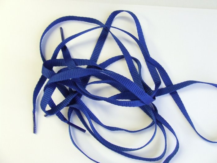 bright blue shoe laces