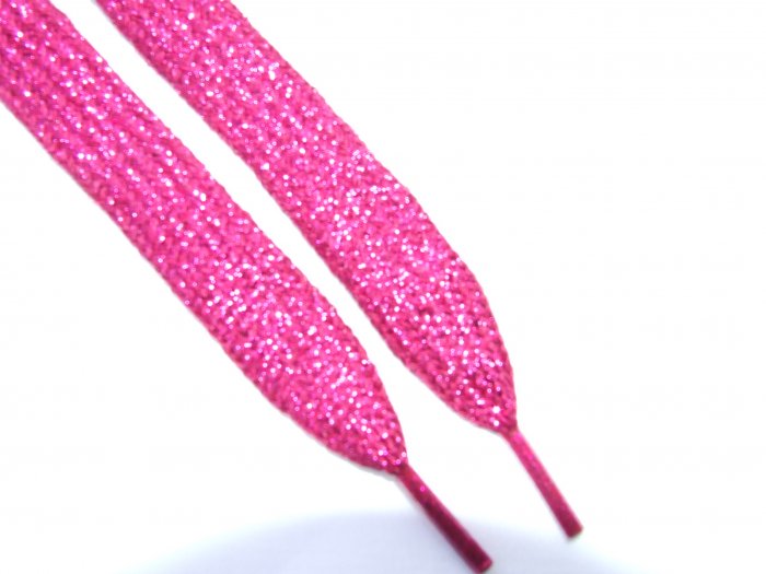 Bright Pink Bling Shoelaces ! Hot Pink Glitter Shoelaces 47 (47 inch)  Shimmering Shoelaces