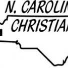 ST030 N. Carolina Christian  Decal Sticker - 6" WHITE