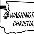 ST043 Washington Christian  Decal Sticker - 6" WHITE