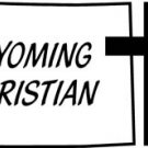 ST046 Wyoming Christian  Decal Sticker - 6" WHITE