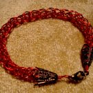 Red Knitted Bracelet