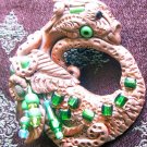 Handcrafted Original Art Sculpture Polymer Clay Jewelry Dragon Brooch ITEM#PR00324