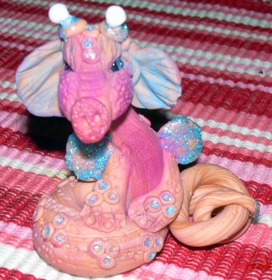 Handcrafted Original Art Sculpture Polymer Clay Dragon ITEM#PR00603
