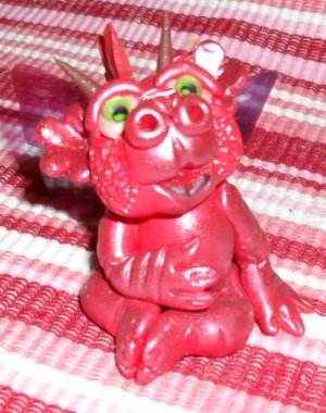 Handcrafted Original Art Sculpture Polymer Clay Dragon PR00337