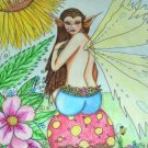 Color Pencil Drawing Original Art 9inx12in (22.9cmx30.5cm) Title In the Garden print