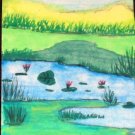 ACEO Original Art Card the size 3.5 inches by 2.5 inches of a trading card Title Tranquility