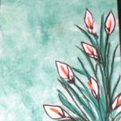 ACEO Original Art Card the size 3.5 inches by 2.5 inches of a trading card Title Flowers