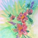 ACEO Original Art card 3.5 inches by 2.5 inches. the size of a trading card Title Flowers4