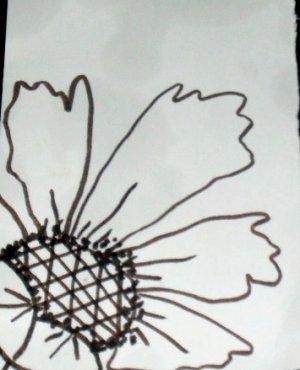 ACEO Original Art card 3.5 inches by 2.5 inches. the size of a trading card Title Flowers5