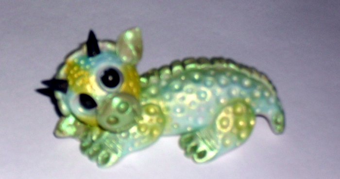 Handcrafted Original Art Sculpture Polymer Clay Dragon ITEM#PR00678