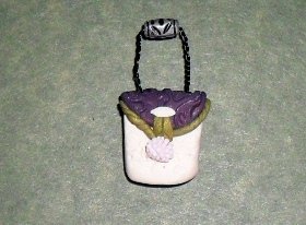 Handcrafted Original Art Sculpture Polymer Clay Jewelry Miniature Hand Bag Pendant CR00839