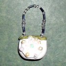 Handcrafted Original Art Sculpture Polymer Clay Jewelry Miniature Hand Bag Pendant CR00849