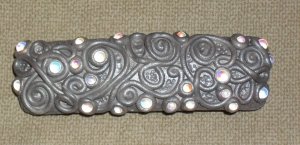 Handcrafted Original Art Tortoise Bar Barrettes Hair Accessories