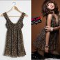 Sexy leopard flouching chiffon party dress One size