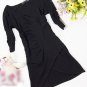 OL V-neck ruffles black/blue cotton dress/top SZ L/XL