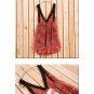 New double v-neck flowers red mini chiffon dress size XS/S