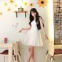 New double v-neck long back zip party chiffon dress white size S