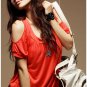Sexy off-shoulder womens cotton top/blouse t-shirt mini dress