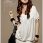 Sexy off-shoulder womens cotton top/blouse t-shirt mini dress