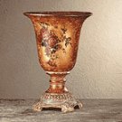 Antiqued Rose-Design Vase