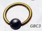 Zircon Ball Closure Rings with Hematite Ball