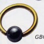 Zircon Ball Closure Rings with Hematite Ball