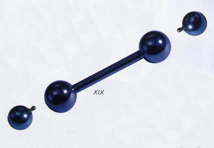 Titanium Internally Threaded Barbell 3-piece
