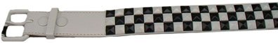 White Black and White Studded Belt