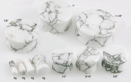 Howlite Stone Plug