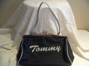 Tommy Hilfiger Authentic Denim Handbag with cute script writing display "Love" "Tommy"