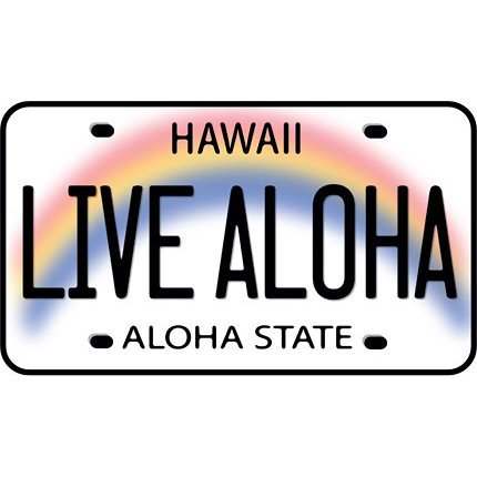 Live Aloha License Plate Car Decal Bumper Sticker