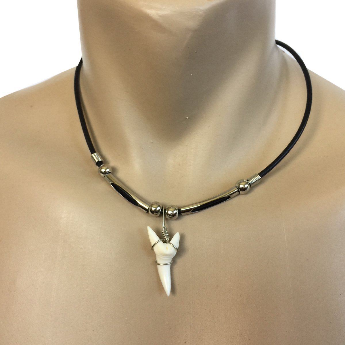 Hawaiian Jewelry Handmade Fancy Shark Tooth Necklace From Maui Hawaii