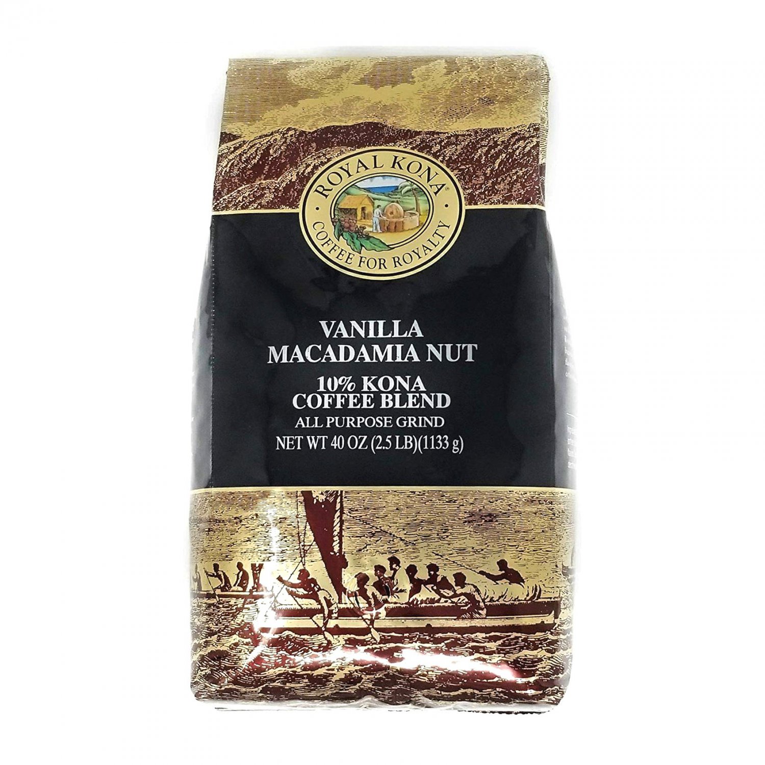 Royal Kona Coffee Vanilla Macadamia Nut 10 Kona Coffee (Ground) 2.5