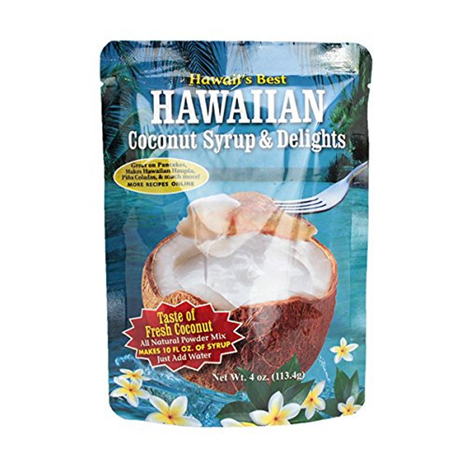 Kauai Tropical Syrup, Inc Hawaiian Coconut Syrup and Delights, 4.0 Ounce