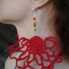 Efayes Art Crochet Flower Earrings