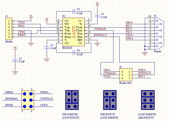 Max232 rs232 to ttl converter схема