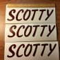 Set of 3 SCOTTY Decals for Mid 80's Serro Scotty