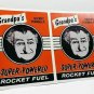 Pair of 3.5" GRANDPA'S ROCKET FUEL Vintage Style DECAL, Sticker, rat rod, racing