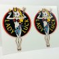 Pair of 3.5" LADY LUCK Vintage Style DECAL, Vinyl STICKER, rat rod, racing
