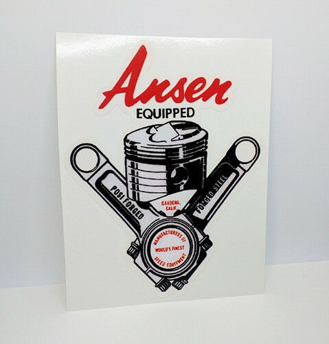 Ansen Equipped Vintage Style DECAL, Vinyl STICKER, racing, hot rod, rat rod