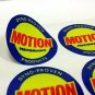 SIX 1 3/8" BALDWIN MOTION PERFORMANCE Vintage Style DECALS, Vinyl STICKERS