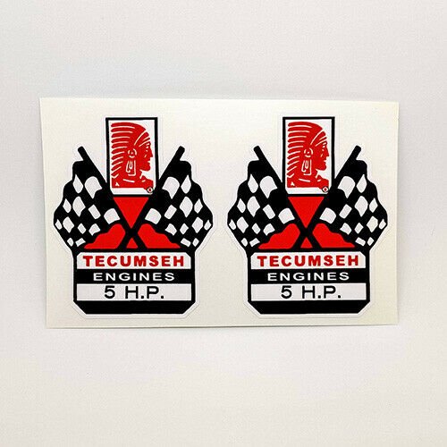 TECUMSEH ENGINE 5 HP DECALS, Vinyl STICKERS for Mini Bike, Go Kart, Mower