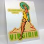Virginia Pinup Vintage Style Decal, Vinyl Sticker, Luggage Label