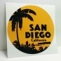 SAN DIEGO CALIFORNIA Vintage Style Travel Decal, Vinyl Sticker, Luggage Label 4"