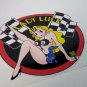 LADY LUCK Vintage Style round DECAL, Vinyl STICKER, rat rod, racing