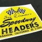 SPEEDWAY HEADERS Vintage Style DECAL, Vinyl STICKER, rat rod, hot rod, racing